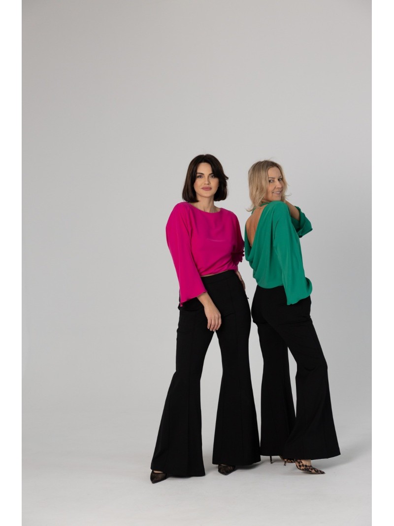 Miniatura produktu Różowa Bluzka z kielichowym rękawem i odkrytymi plecami Rosie Magenta