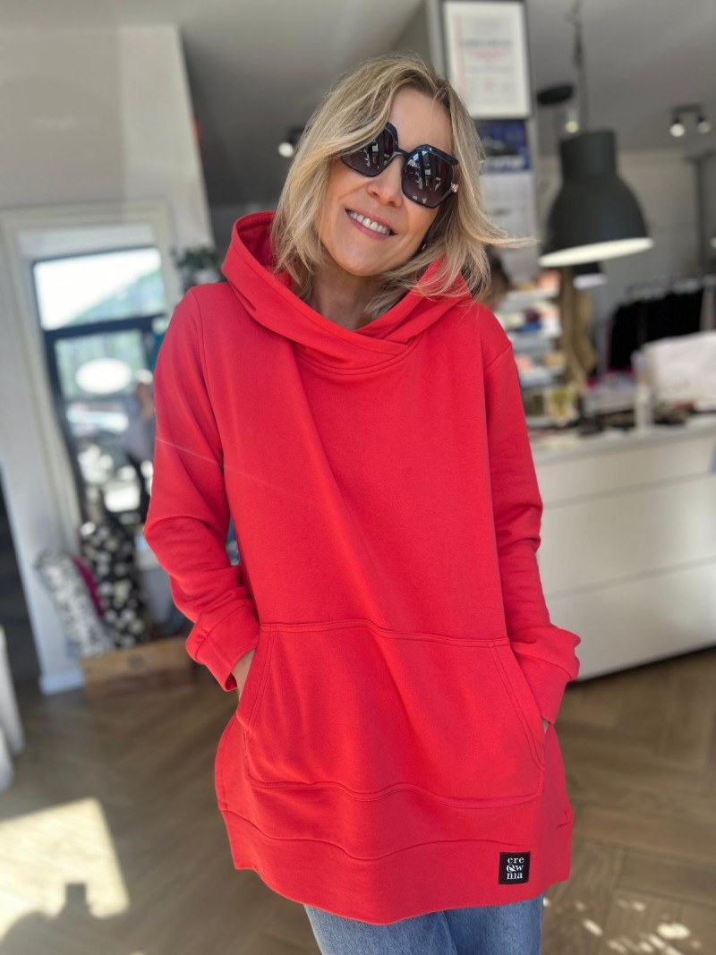 Miniatura produktu Koralowa Bawełniana Bluza z kieszenią typu kangur Moya Strawberry