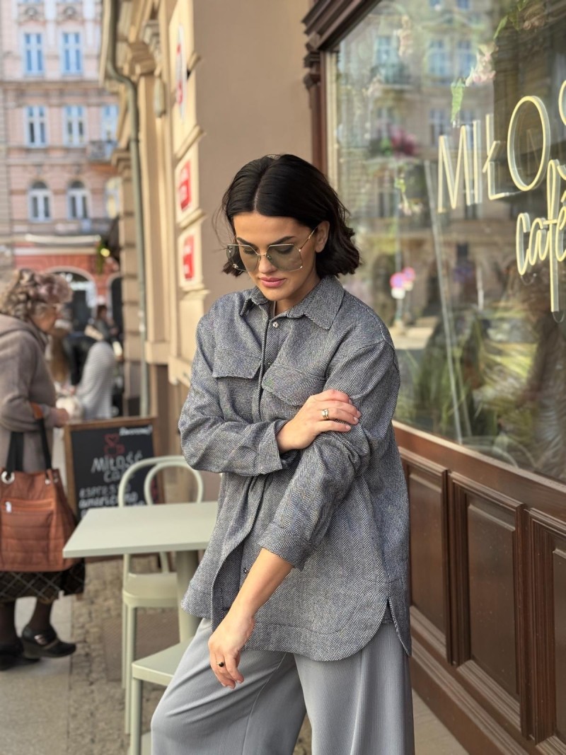 Miniatura produktu Kurtko-bluza w jodełkę z kołnierzykiem Thelma Wool&Jodełka