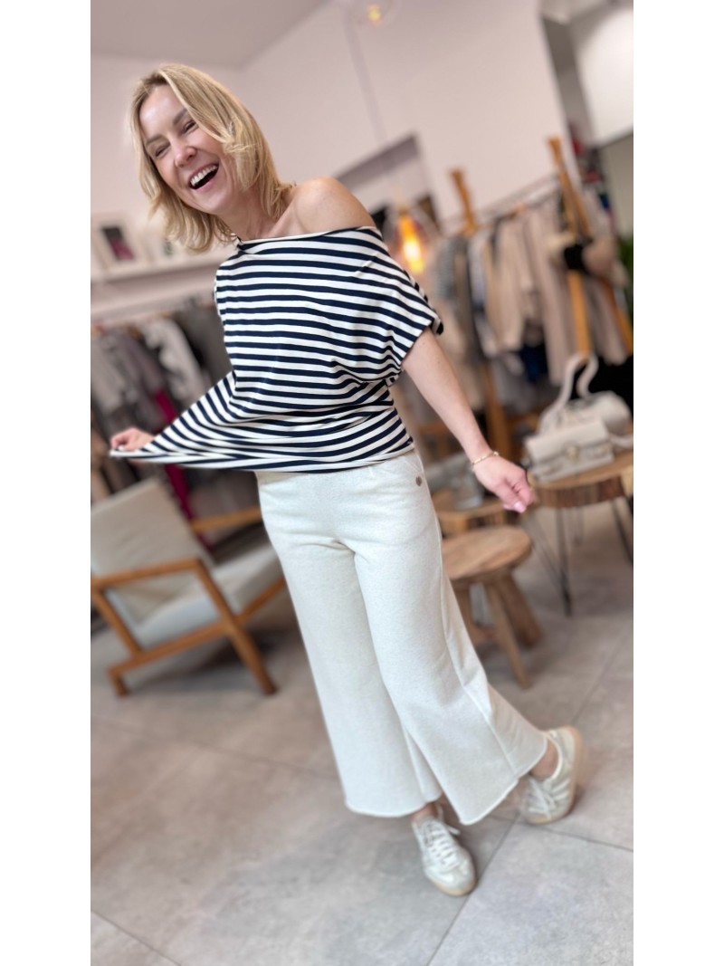 Miniatura produktu Bawełniany T-shirt w granatowo-białe paski Cleo Navy&Bisquit