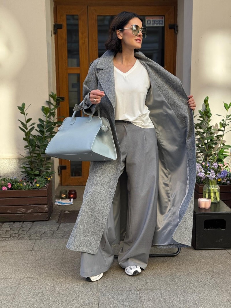 Miniatura produktu Wełniany Płaszcz z kieszeniami zapinany na guziki Creo Wool&Melange