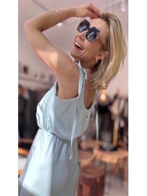 Jasnoniebieska Bluzka Top z wiązaniem na ramionach Chiara Light Blue