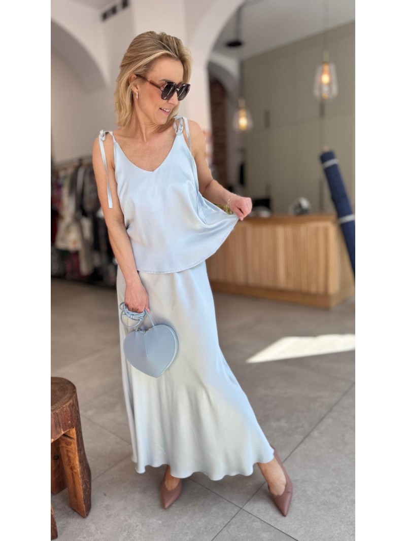 Miniatura produktu Jasnoniebieska Bluzka Top z wiązaniem na ramionach Chiara Light Blue