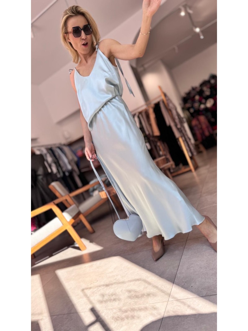 Miniatura produktu Jasnoniebieska Bluzka Top z wiązaniem na ramionach Chiara Light Blue