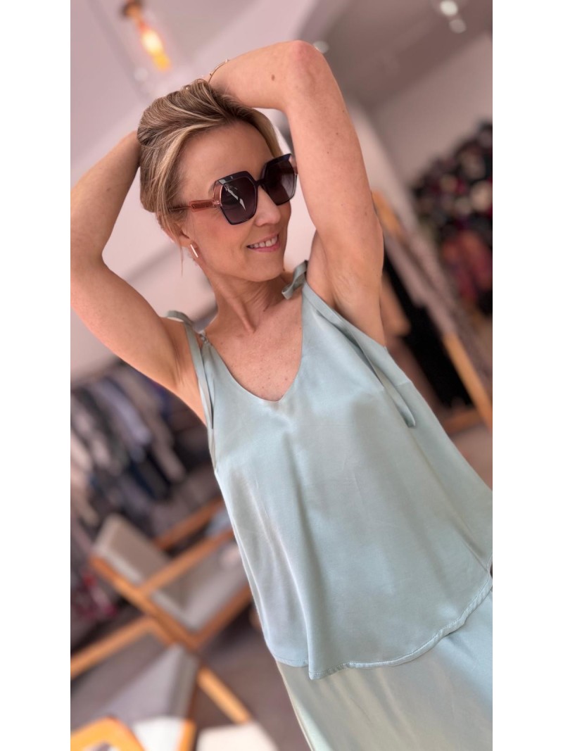 Miniatura produktu Miętowa Bluzka Top z wiązaniem na ramionach Chiara Mint