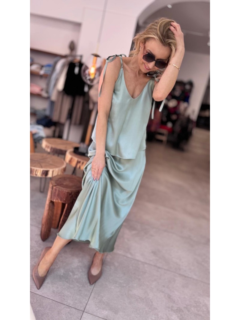 Miniatura produktu Miętowa Bluzka Top z wiązaniem na ramionach Chiara Mint