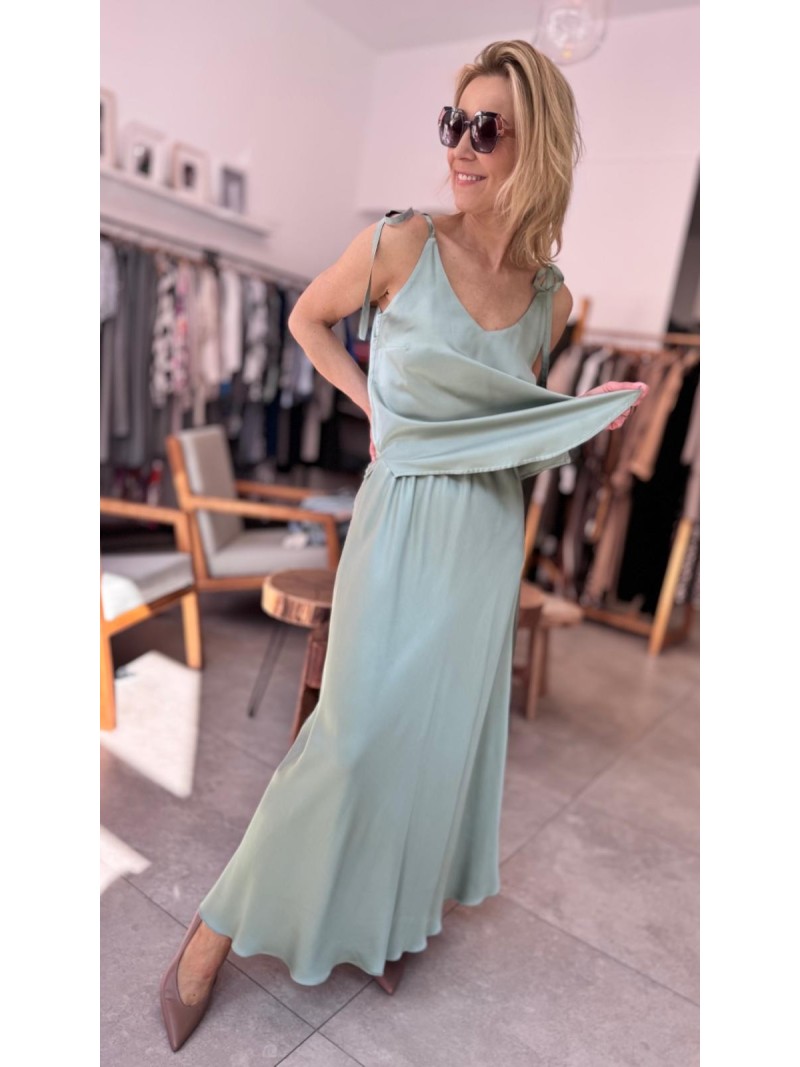 Miniatura produktu Połyskująca Spódnica midi w kolorze miętowym Soley Mint