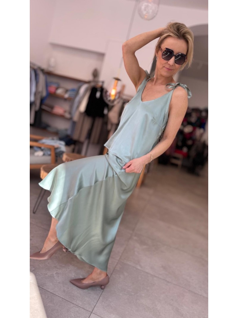 Miniatura produktu Połyskująca Spódnica midi w kolorze miętowym Soley Mint