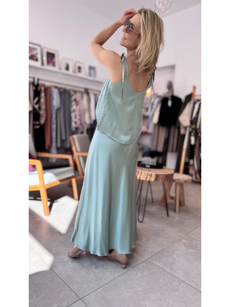 Miniatura produktu Połyskująca Spódnica midi w kolorze miętowym Soley Mint
