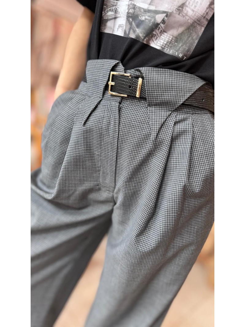 Miniatura produktu Wełniane Spodnie w kratkę z szerokimi nogawkami Donatello Wool&Perennial