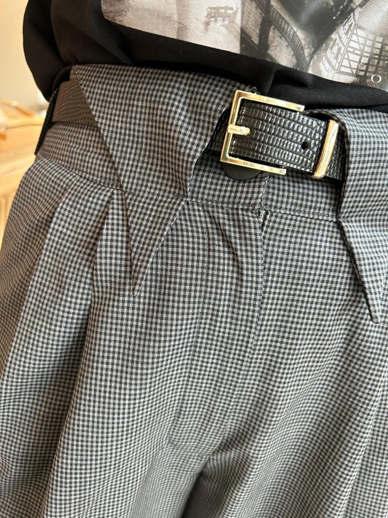 Miniatura produktu Wełniane Spodnie w kratkę z szerokimi nogawkami Donatello Wool&Perennial