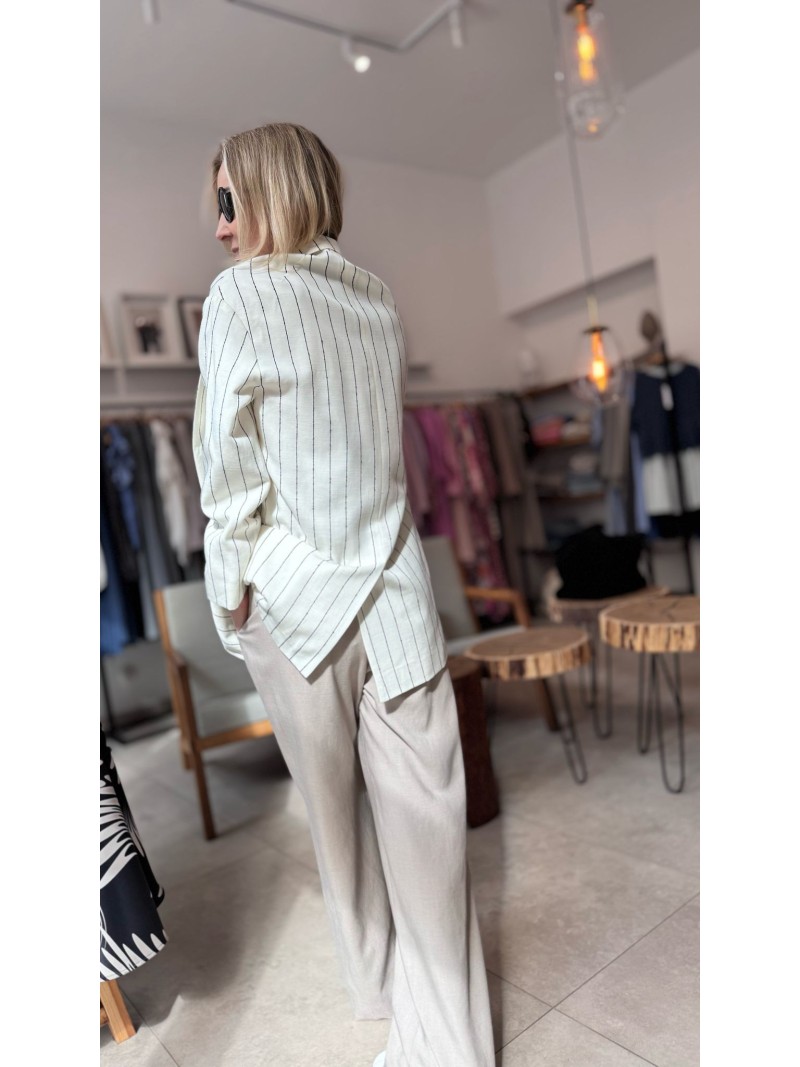 Miniatura produktu Jasny Żakiet oversize w czarny prążek Cassie White&Black