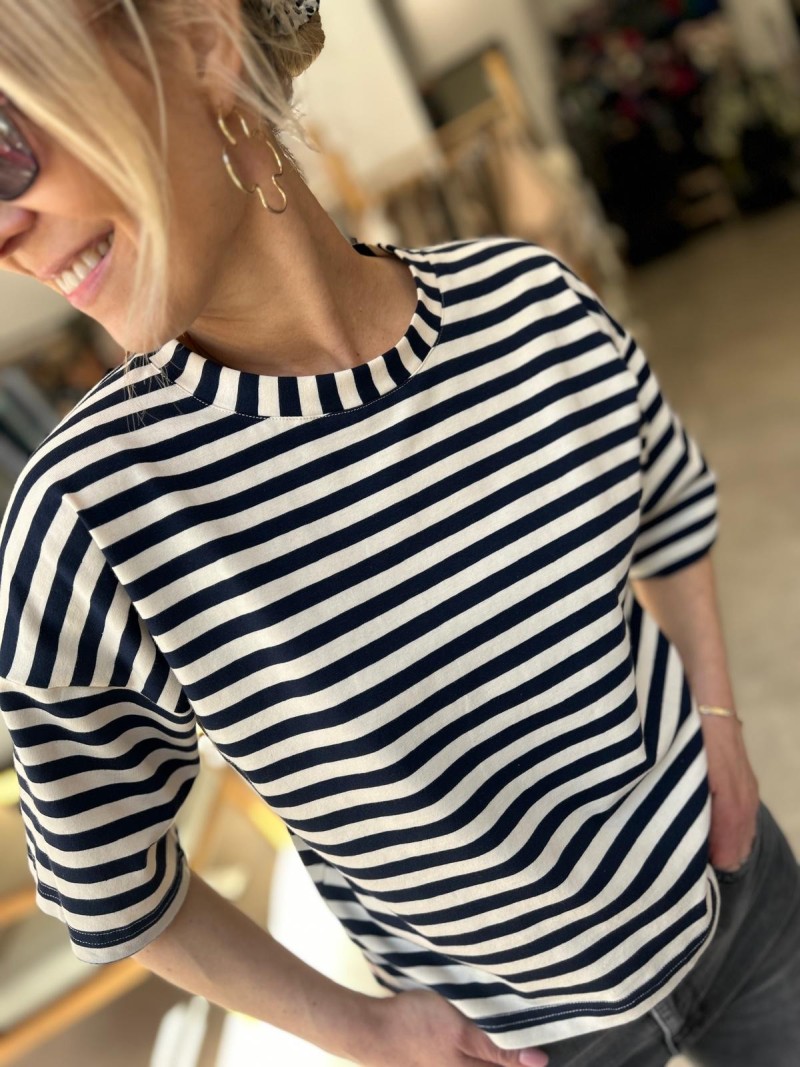 Miniatura produktu Pasiasty Bawełniany T-shirt w stylu marynarskim Sailor Navy&Bisquit