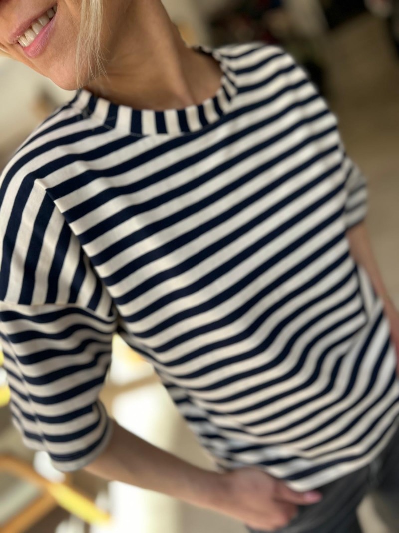 Miniatura produktu Pasiasty Bawełniany T-shirt w stylu marynarskim Sailor Navy&Bisquit