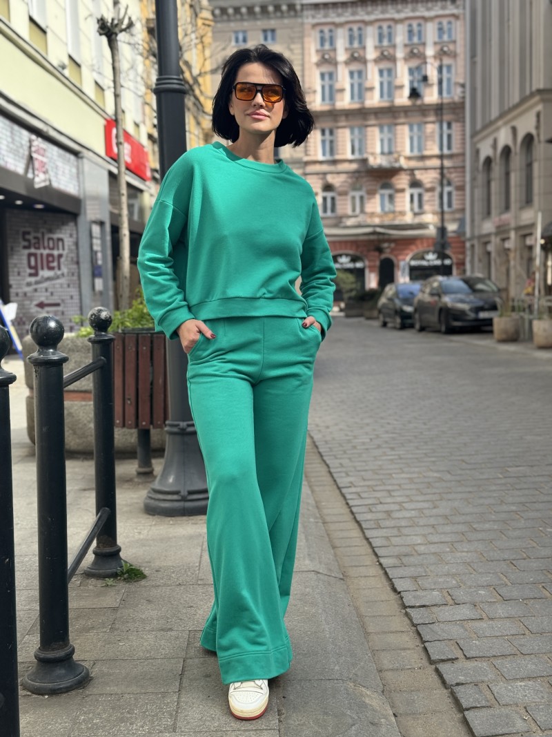 Miniatura produktu Dresowe Spodnie z szerokimi nogawkami w kolorze zielonym New York Green