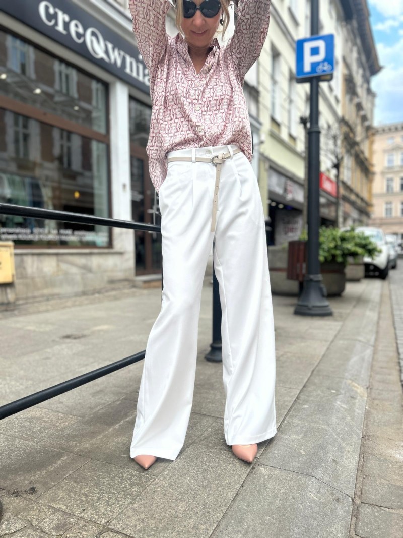 Miniatura produktu Białe Spodnie z szerokimi nogawkami Caroline White