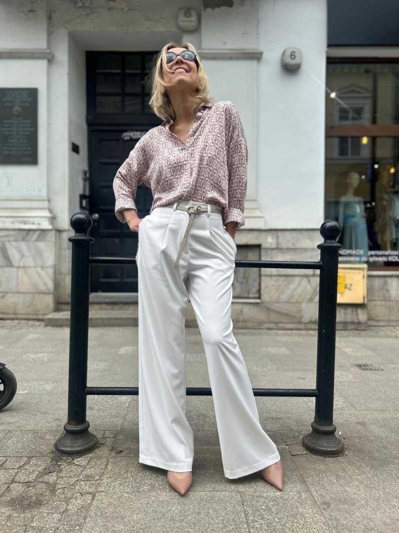 Miniatura produktu Białe Spodnie z szerokimi nogawkami Caroline White