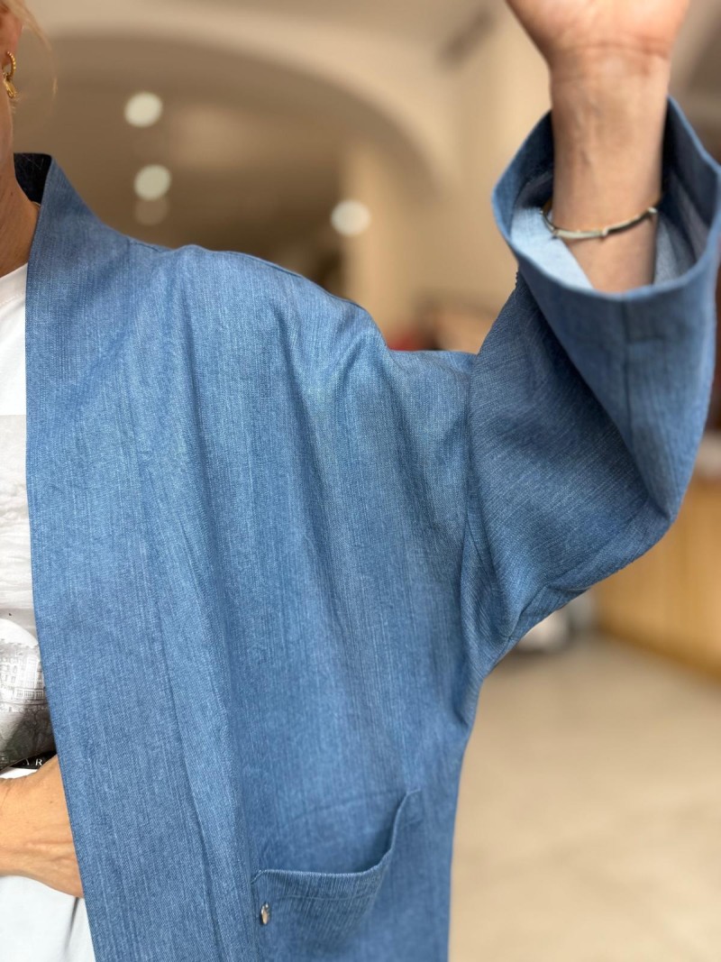 Miniatura produktu Tencelowe Wdzianko z kieszeniami Kimono Jeans