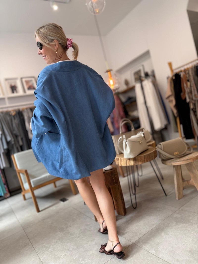 Miniatura produktu Tencelowe Wdzianko z kieszeniami Kimono Jeans