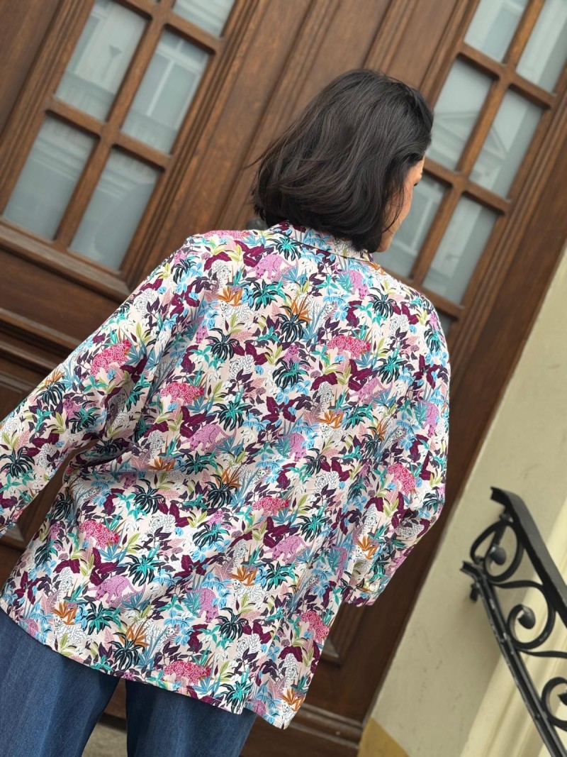 Miniatura produktu Wiskozowa Koszula o kroju oversize z kolorowym wzorem Ella Jungle