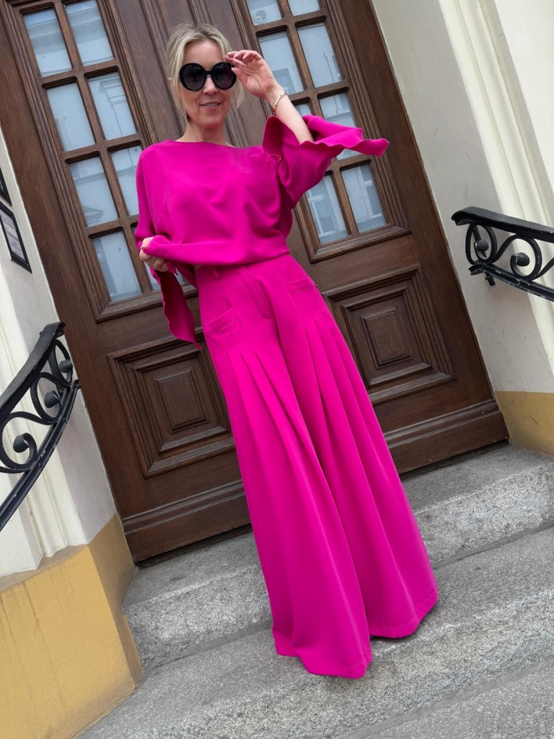 Miniatura produktu Fuksjowe Spodnie Damskie z szerokimi nogawkami Ottavio Magenta