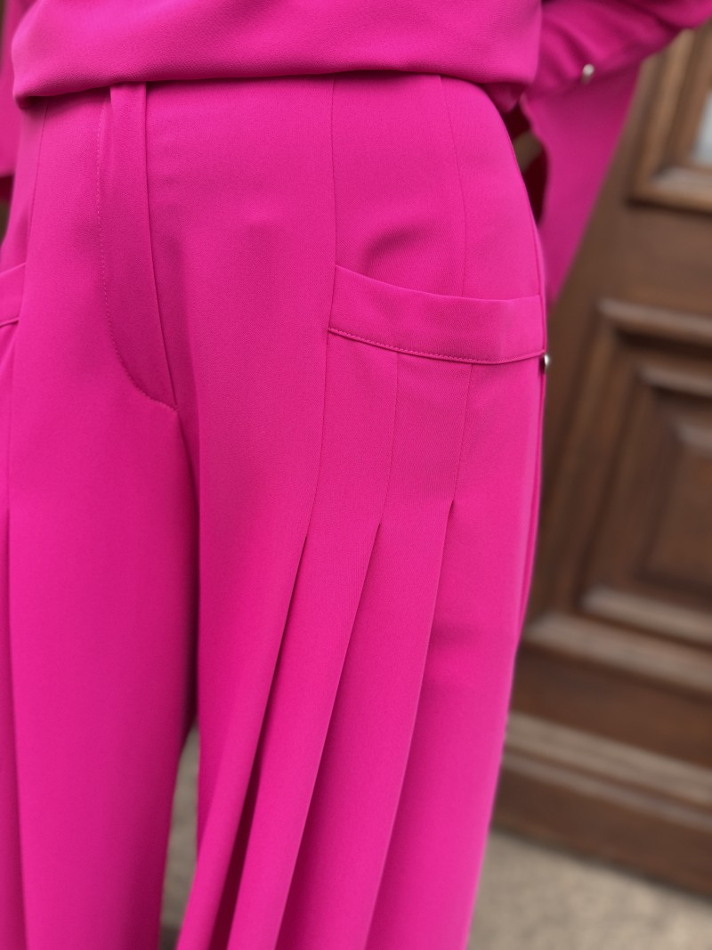 Miniatura produktu Fuksjowe Spodnie Damskie z szerokimi nogawkami Ottavio Magenta