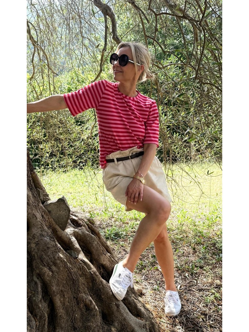 Miniatura produktu Bawełniany T-shirt w paski w kolorze różowym Matt Red&Pink