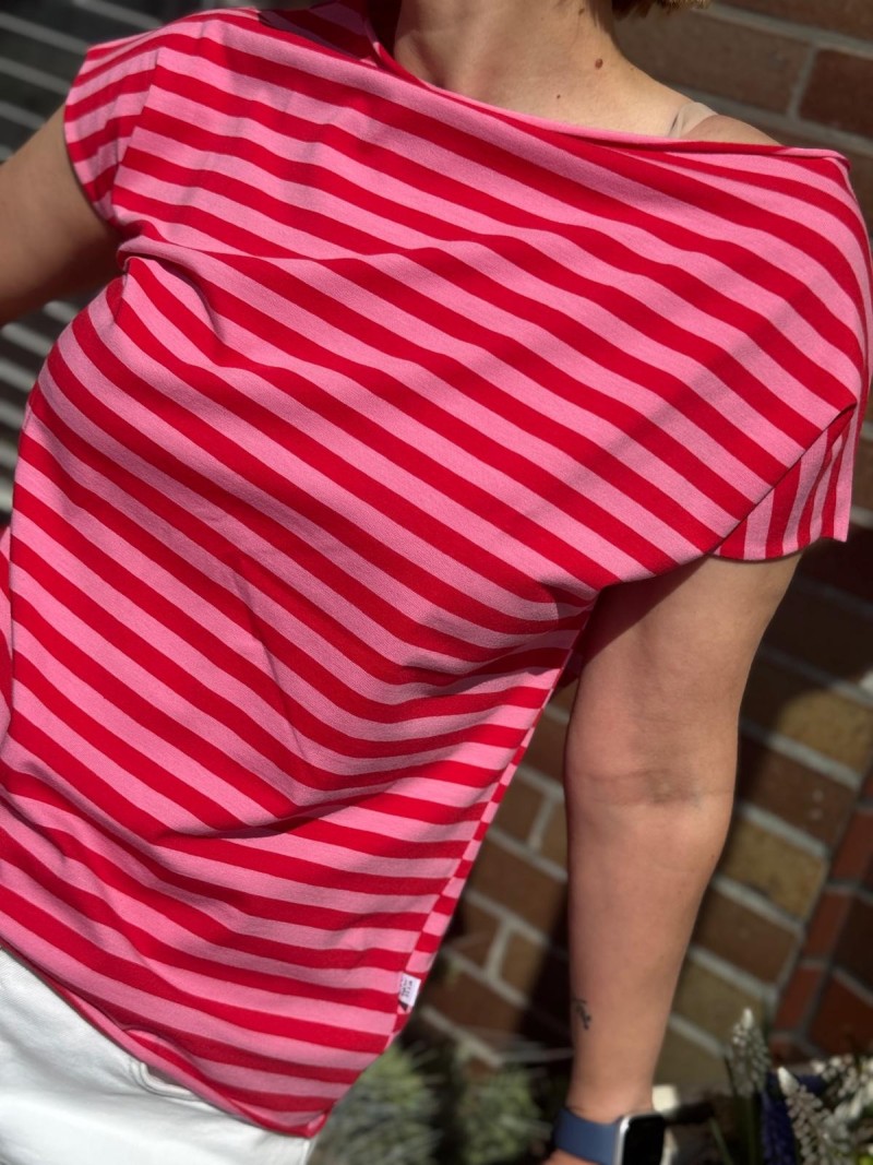 Miniatura produktu Bawełniany T-shirt w paski w kolorze różowym Cleo Red&Pink