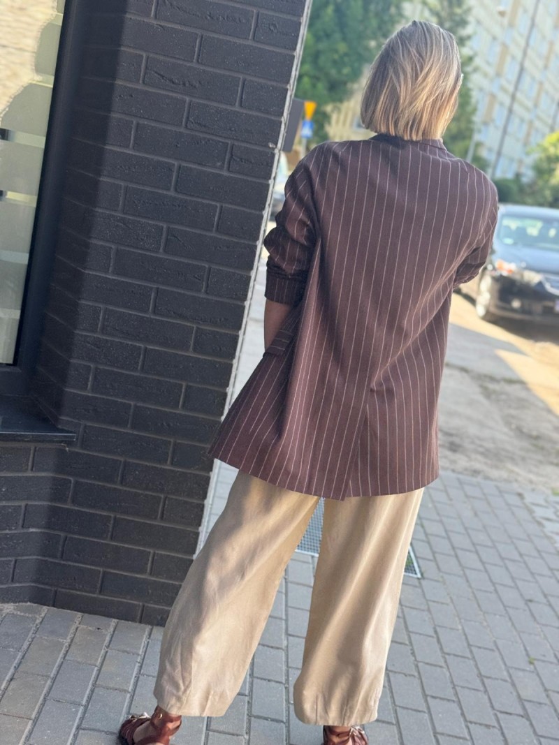 Miniatura produktu Brązowy Żakiet oversize W paski Cassie Lines&Brown