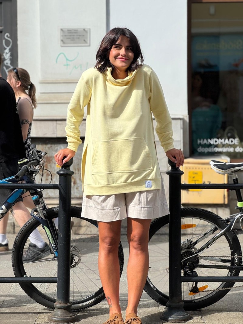 Miniatura produktu Żółta Bawełniana Bluza z kapturem i rozporkami Moya Yellow