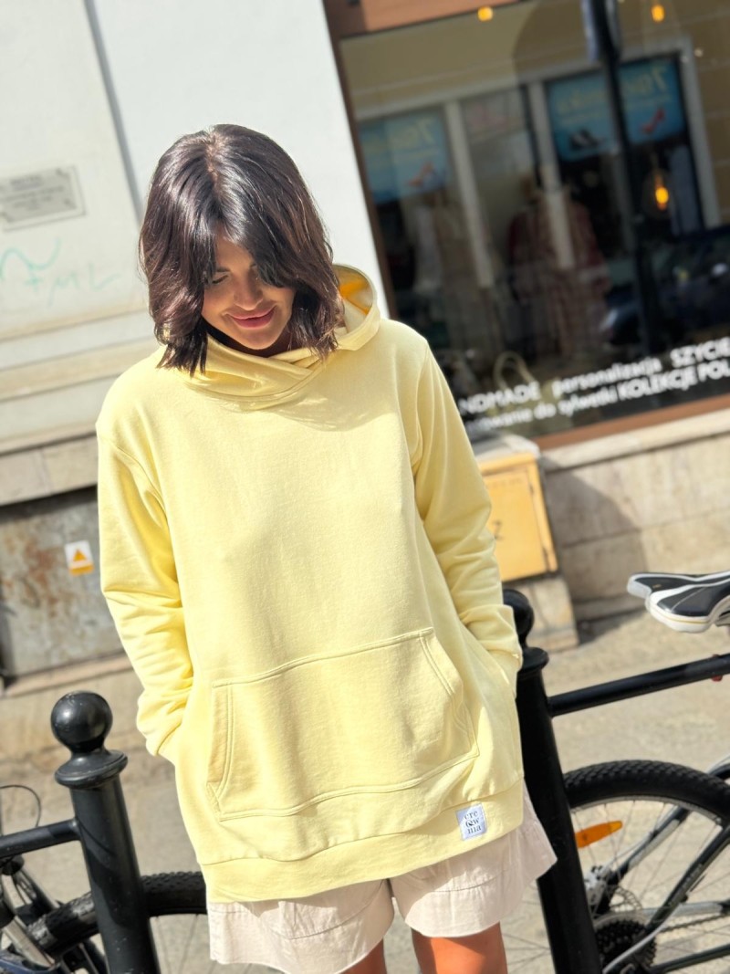 Miniatura produktu Żółta Bawełniana Bluza z kapturem i rozporkami Moya Yellow