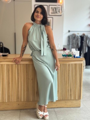 Pistacjowa Spódnica midi na gumce Soley Pistachio