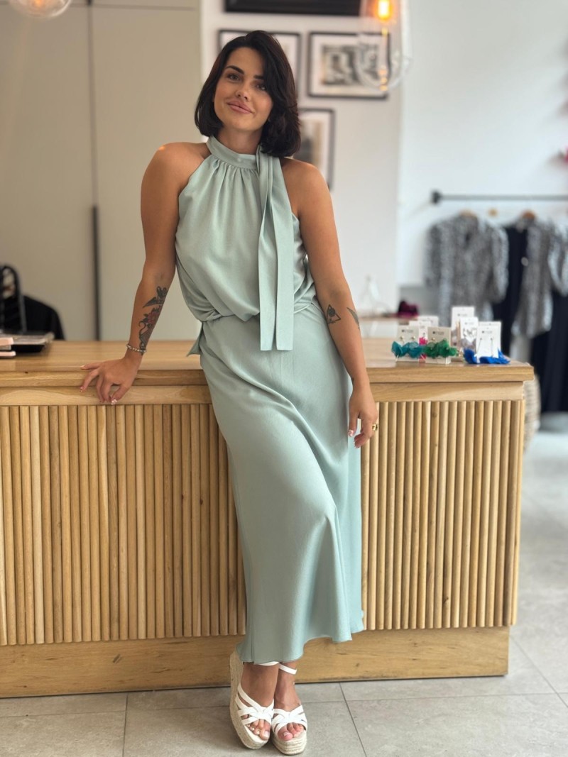 Miniatura produktu Pistacjowa Spódnica midi na gumce Soley Pistachio