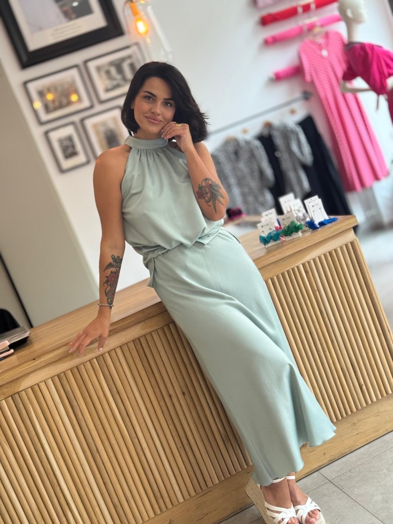 Miniatura produktu Pistacjowa Spódnica midi na gumce Soley Pistachio