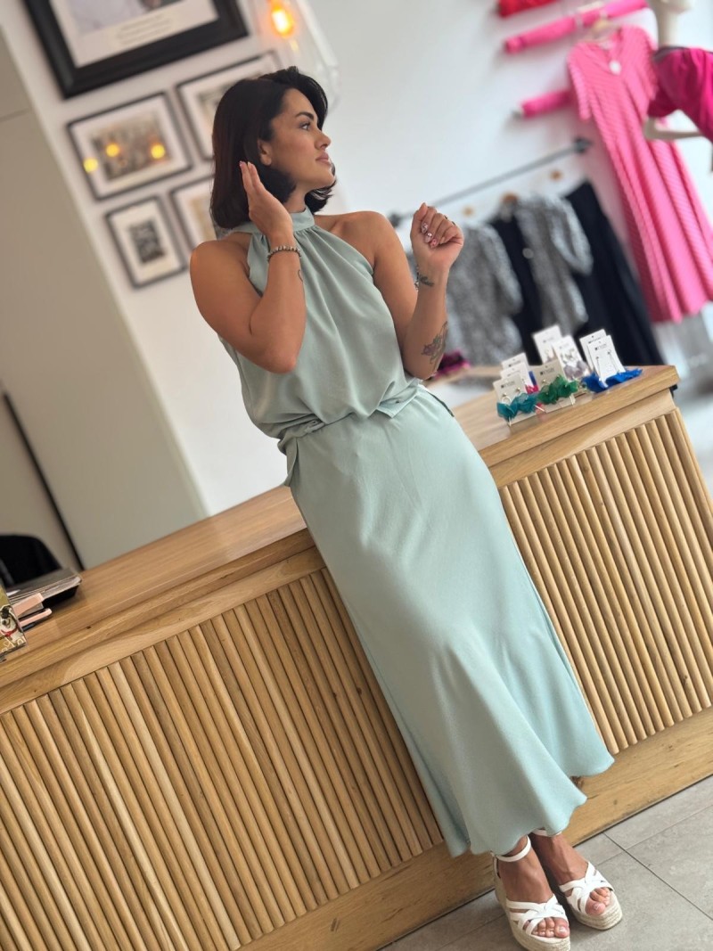 Miniatura produktu Pistacjowa Spódnica midi na gumce Soley Pistachio