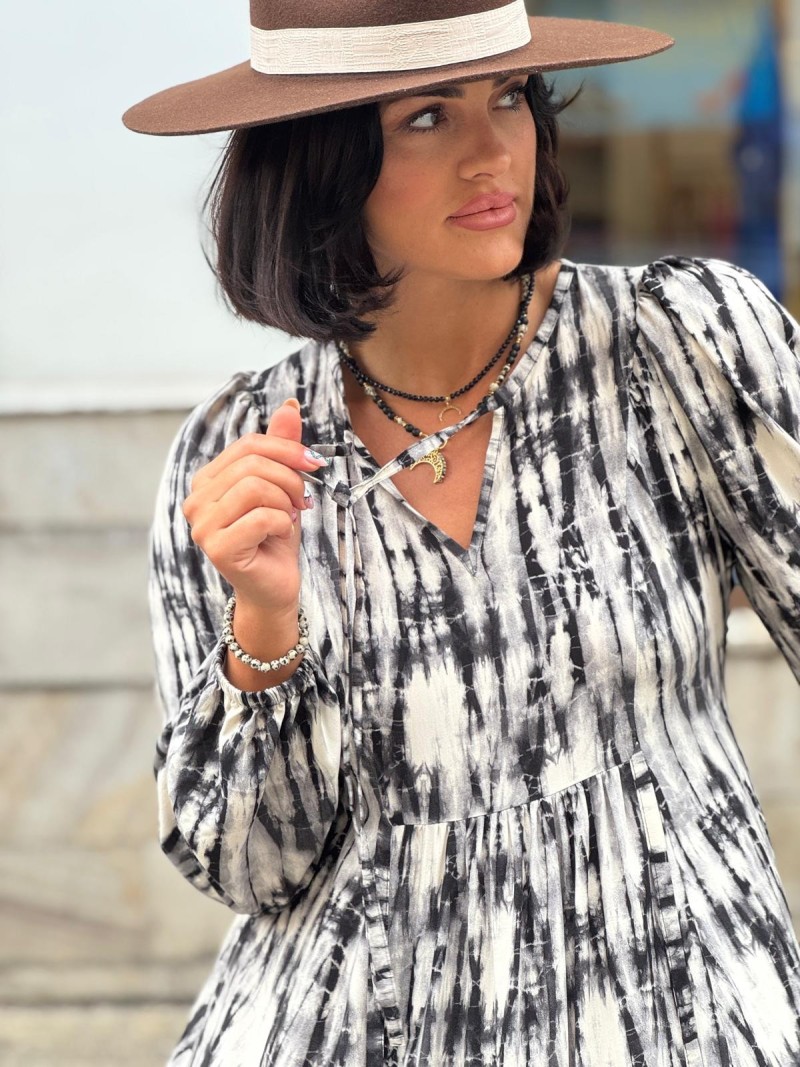 Miniatura produktu Sukienka Wiskozowa Maxi w czarno-biały wzór Rivia Moss