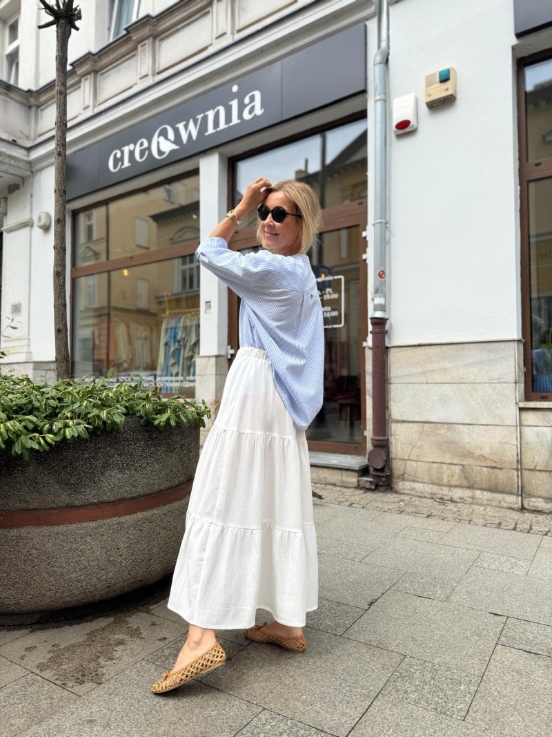 Miniatura produktu Biała Spódnica Damska Maxi z falbanami Aurelia White