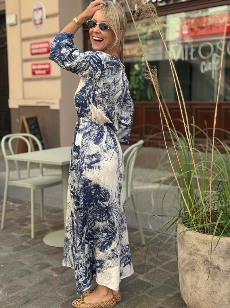 Miniatura produktu Sukienka Wiskozowa maxi w biało-niebieski wzór Vanessa Voyage