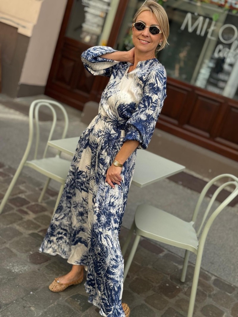 Miniatura produktu Sukienka Wiskozowa maxi w biało-niebieski wzór Vanessa Voyage