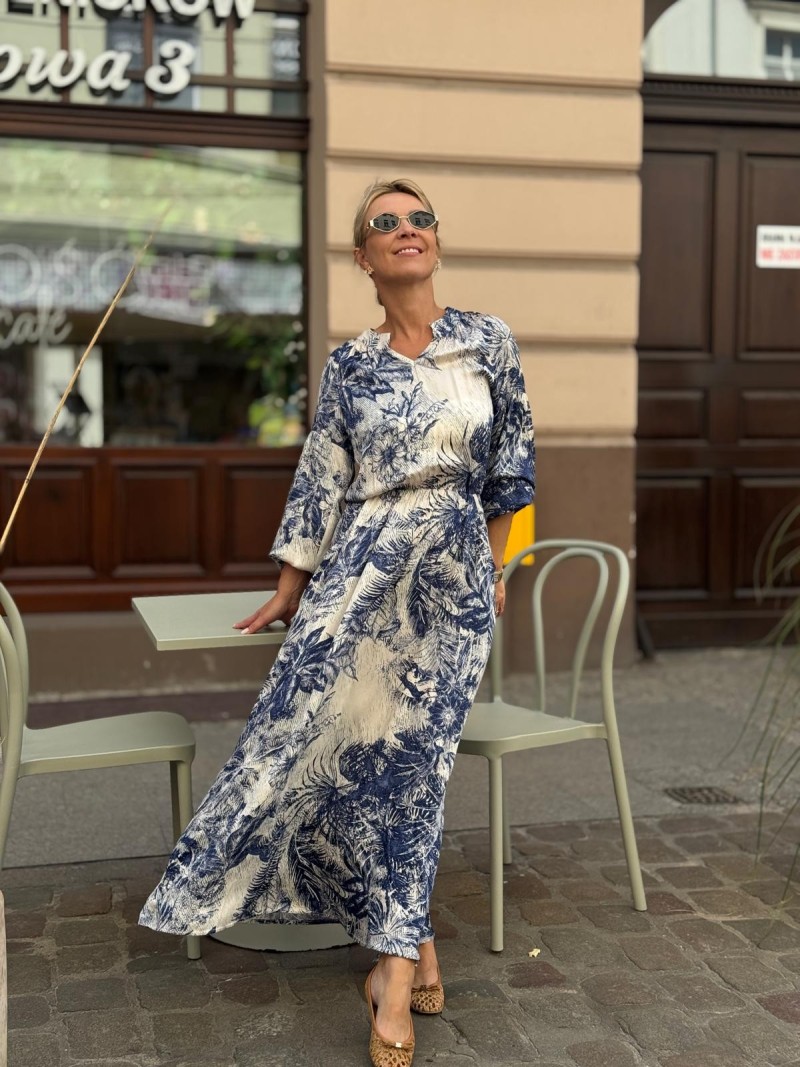 Miniatura produktu Sukienka Wiskozowa maxi w biało-niebieski wzór Vanessa Voyage
