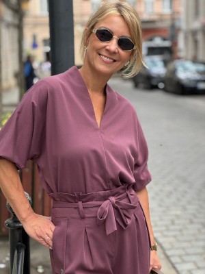 Fioletowa Wiskozowa Bluzka o kroju kimono asymetryczna Danielle Ultra Violet