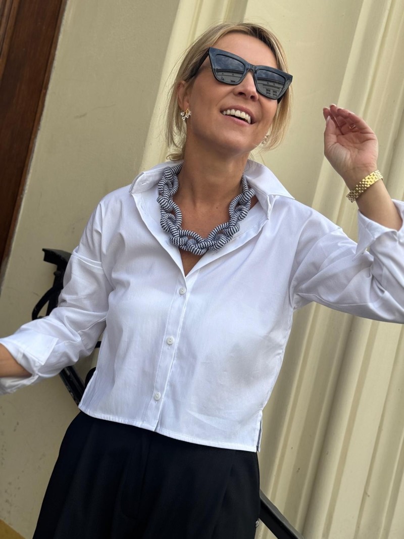 Miniatura produktu Bawełniana Koszula z kołnierzykiem i mankietami w kolorze białym Marcello White