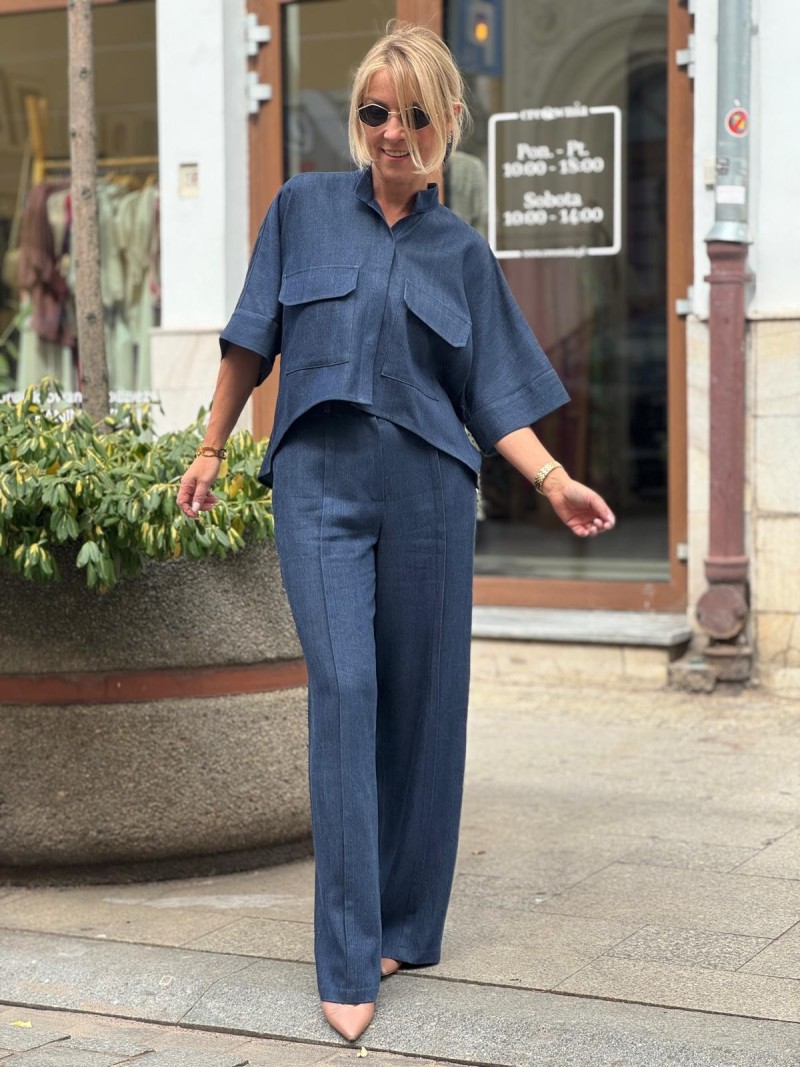 Miniatura produktu Spodnie Culoty z jeansowego lyocellu i z szeroką nogawką Karol Jeans&Lyocell