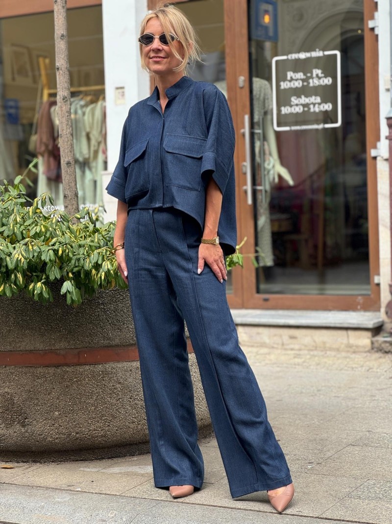 Miniatura produktu Spodnie Culoty z jeansowego lyocellu i z szeroką nogawką Karol Jeans&Lyocell