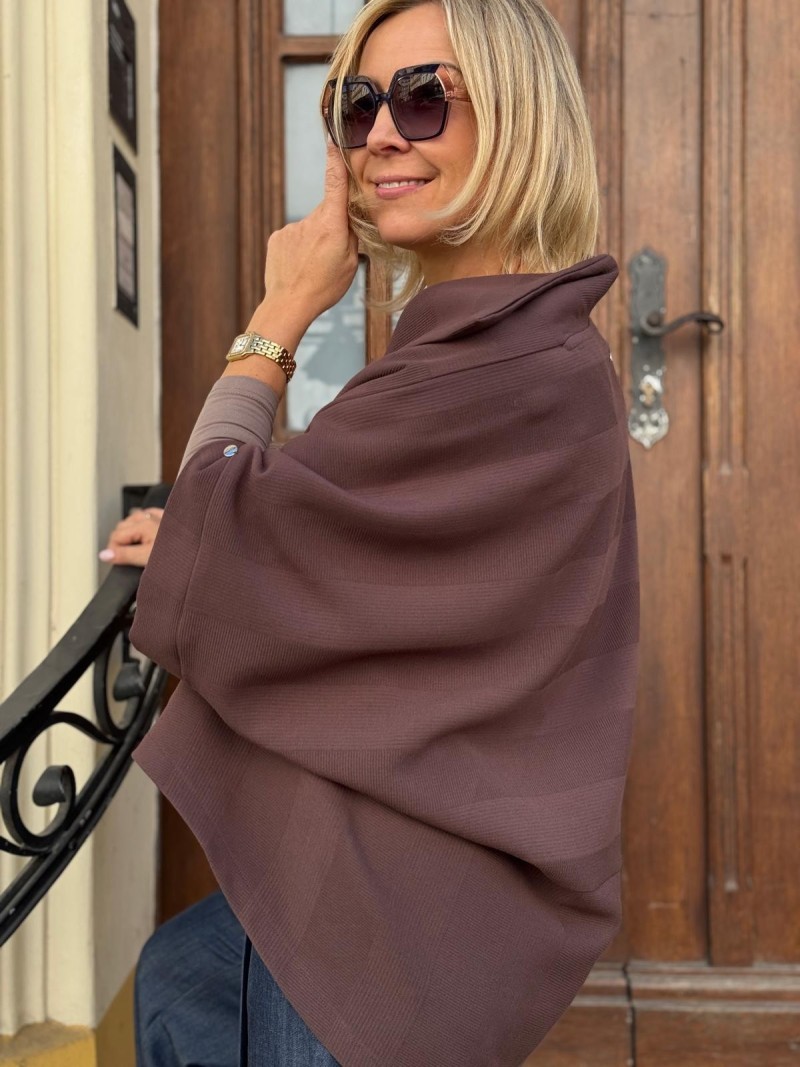 Miniatura produktu Brązowe Wdzianko oversize z geometrycznym tłoczeniem Novi Brown