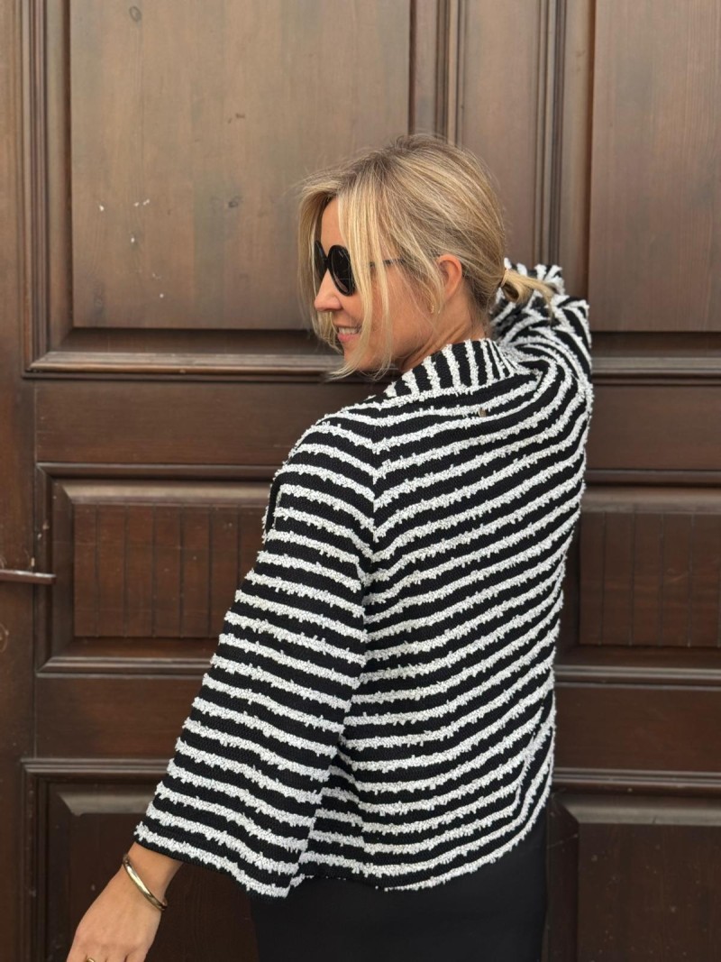 Miniatura produktu Bawełniane Wdzianko pudełkowe w czarno-biały wzór Iren Black&White