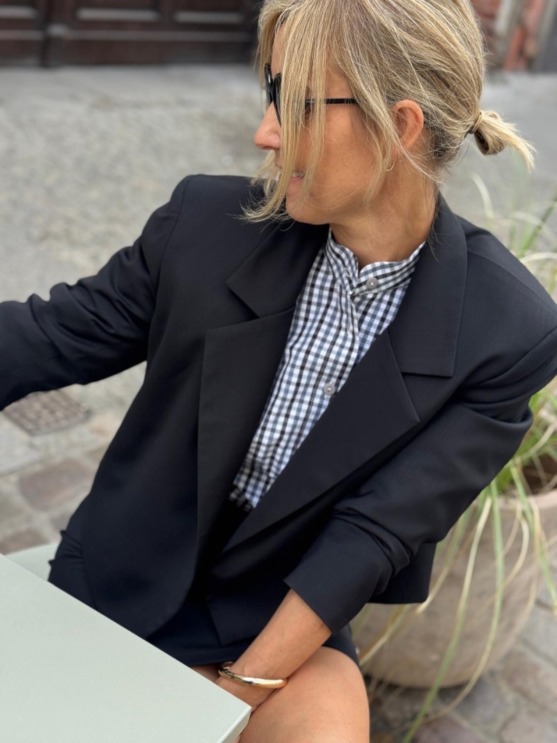 Miniatura produktu Czarny krótki Żakiet Wełniany Ricco Wool&Black