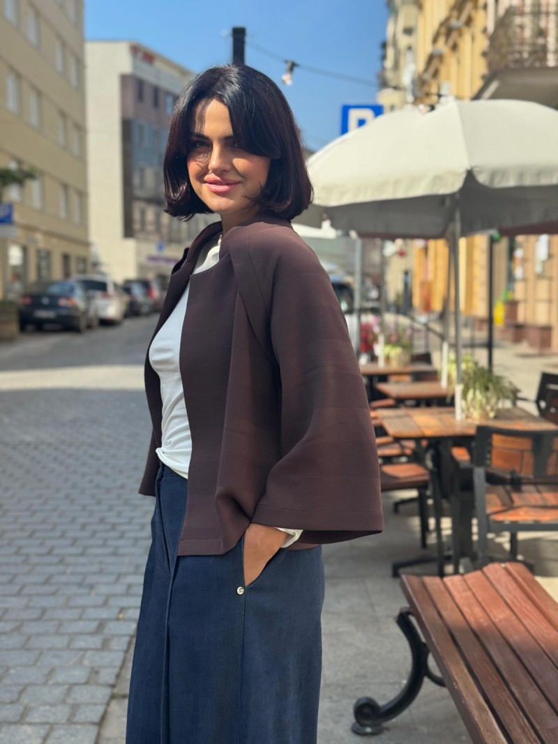 Miniatura produktu Brązowe Wdzianko ze stójką Iren Brown