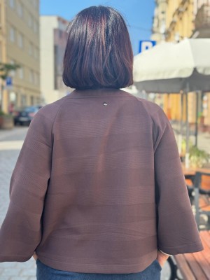 Brązowe Wdzianko ze stójką Iren Brown