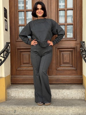 Szara Bluza z raglanowym rękawem Georgia Grey